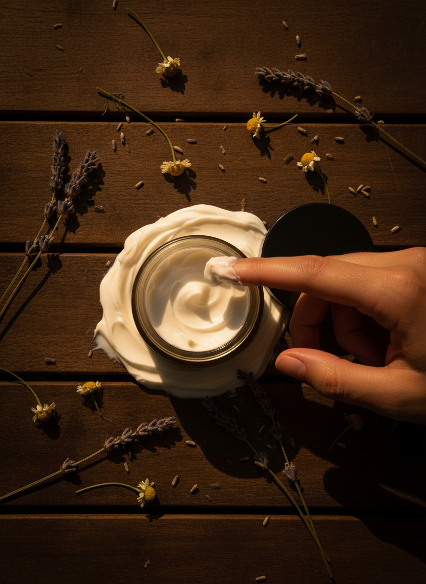 Night cream with lavender and chamomile